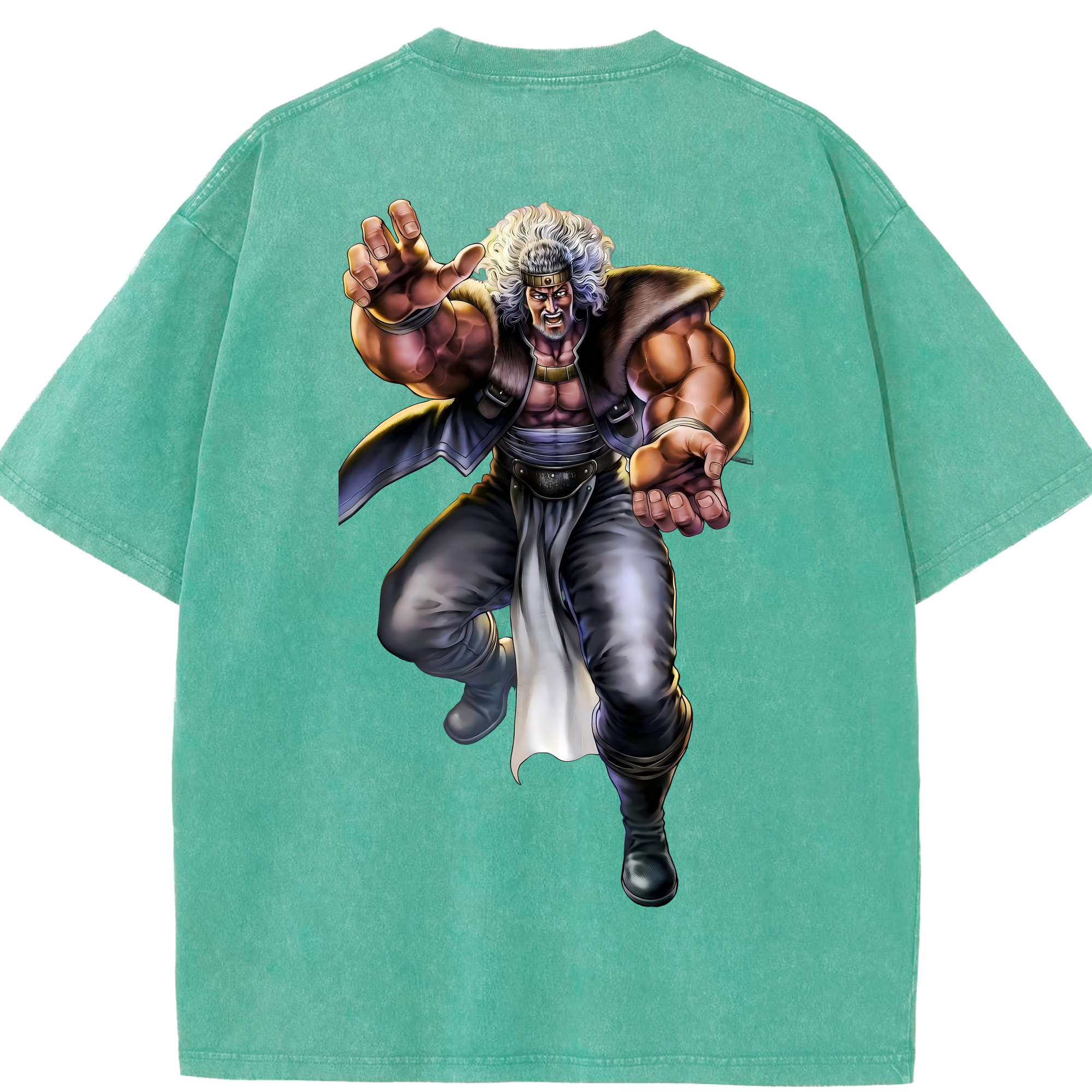 （画像用） 北斗の拳 Fist of the North Star 綿100% ヴィンテージ風 半袖Tシャツ（背面プリント）